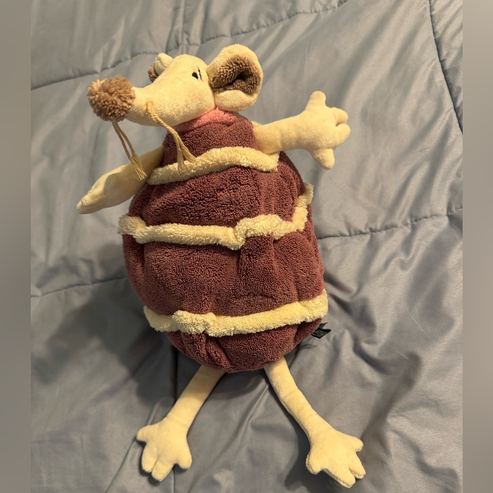 Onsco purple and cream striped mouse rat plush